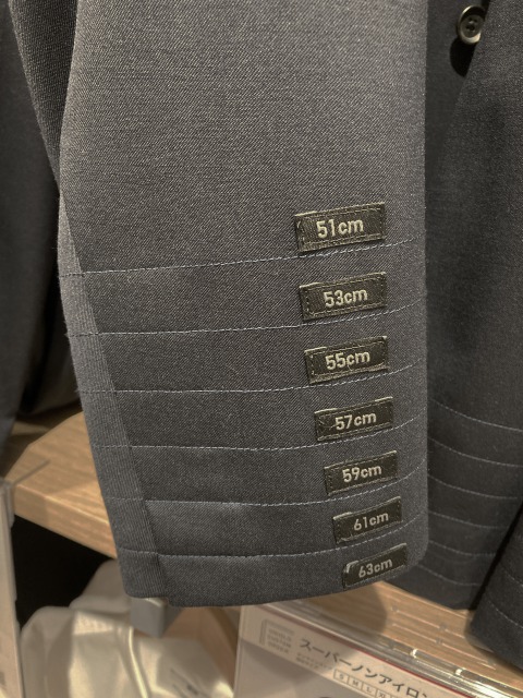 ユニクロのストレッチオールジャケット　カスタムオーダー採寸画像